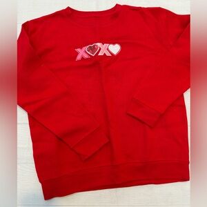 Red Kids Sweatshirt with Heart Design